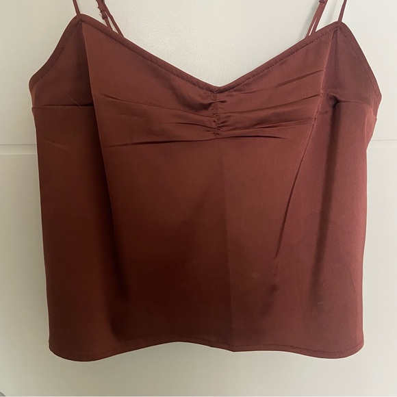 Abercrombie & Fitch 90s Cinched Front Satin Cami Top - Picture 2 of 7